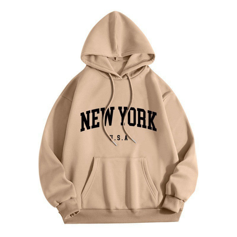 Damsko hoodie med stiligt New York tryck Mirla-Eva Jonsson