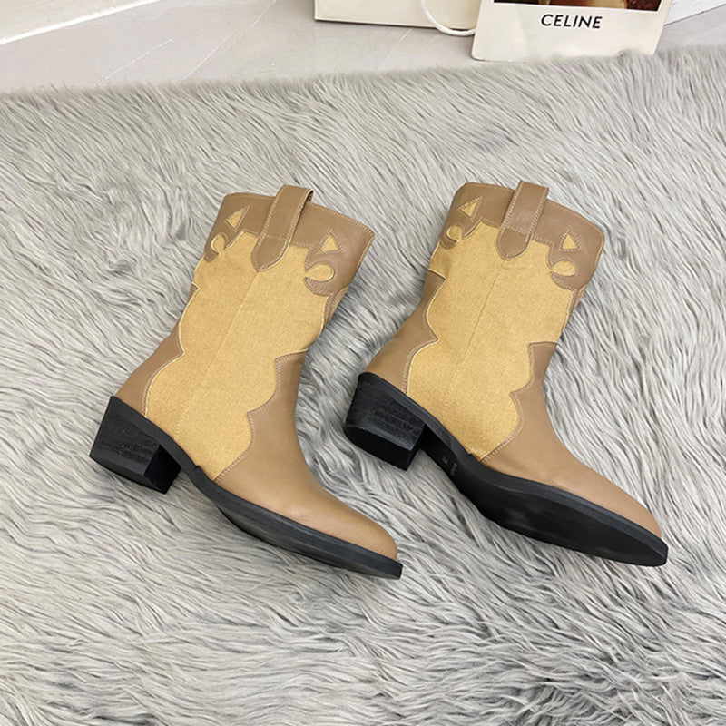 Damskor i cowboystil med unik design och kompakt klack Mirla-Eva Jonsson