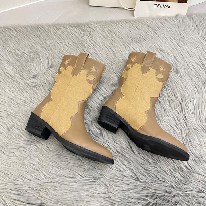 Damskor i cowboystil med unik design och kompakt klack Mirla-Eva Jonsson