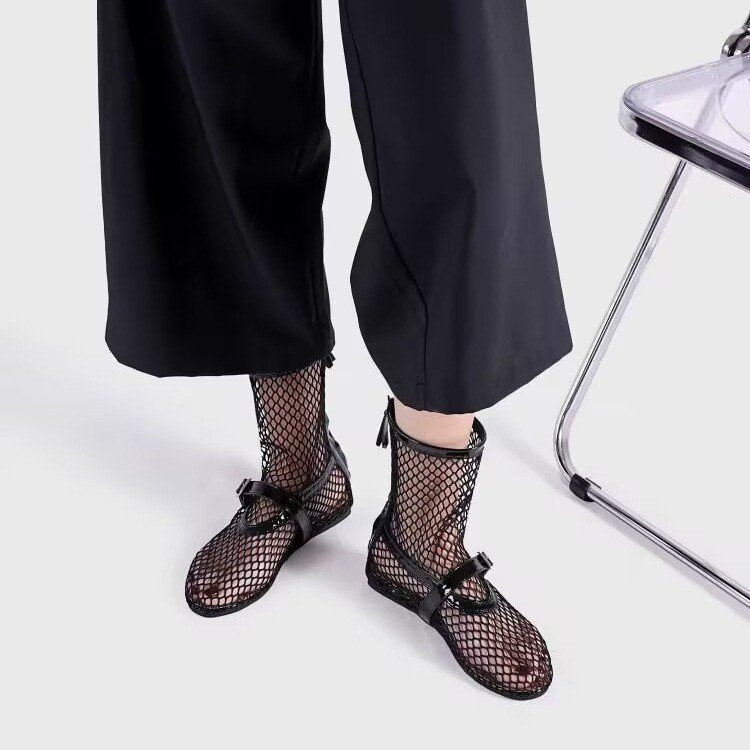 Damskor nät ankle boots med mode accenter och bekväm foder Mirla-Eva Jonsson