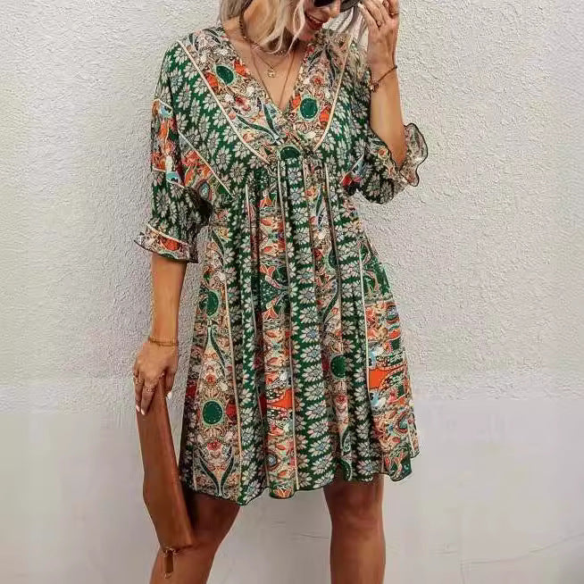Damsommarklänning med blommönster och loose fit Mirla-Eva Jonsson