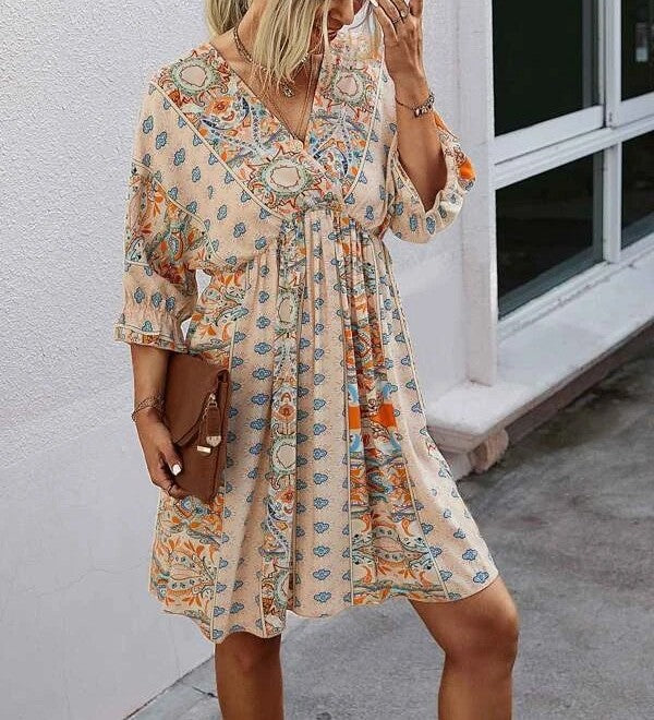 Damsommarklänning med blommönster och loose fit Mirla-Eva Jonsson