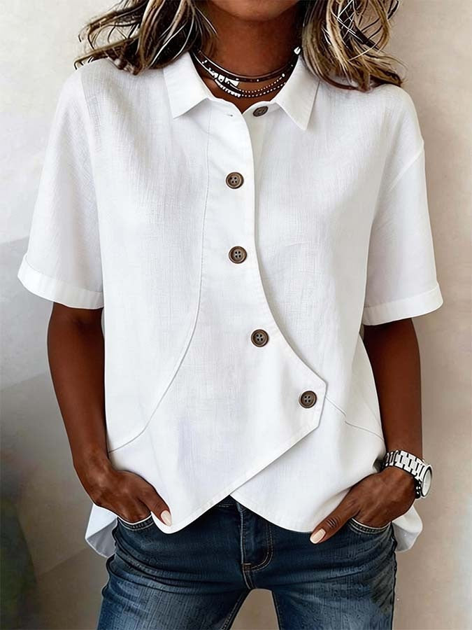 Damspecialdesignad blus med unik knapdetail Mirla-Eva Jonsson