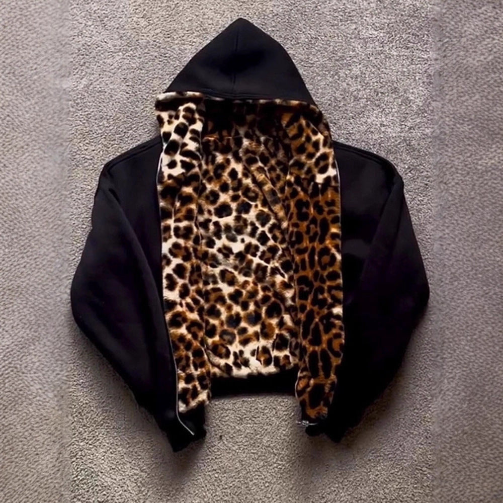 Damsportig jacka med leopardfoder Mirla-Eva Jonsson