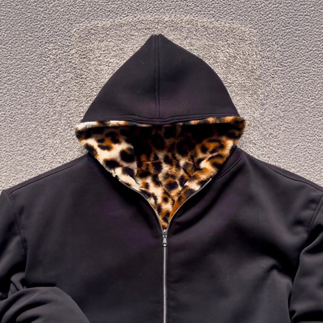 Damsportig jacka med leopardfoder Mirla-Eva Jonsson