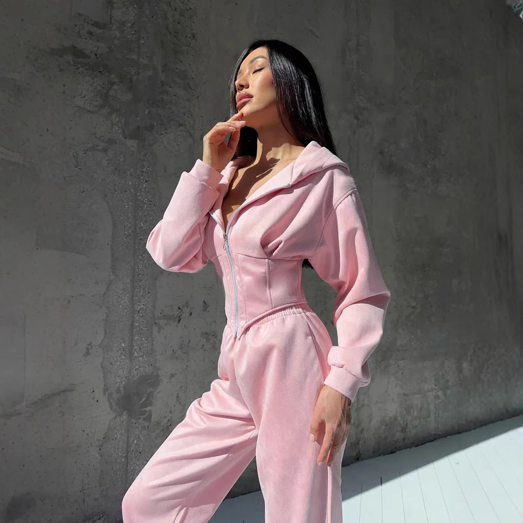 Damsportig jumpsuit med blixtlås och hög krage Mirla-Eva Jonsson