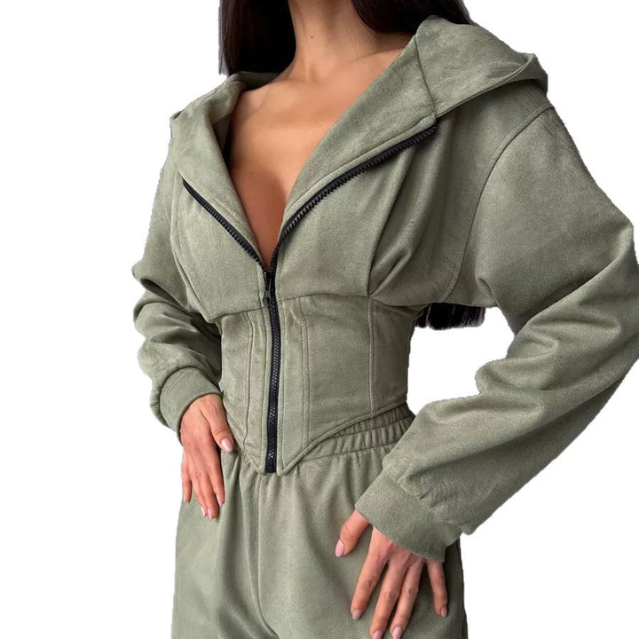 Damsportig jumpsuit med blixtlås och hög krage Mirla-Eva Jonsson