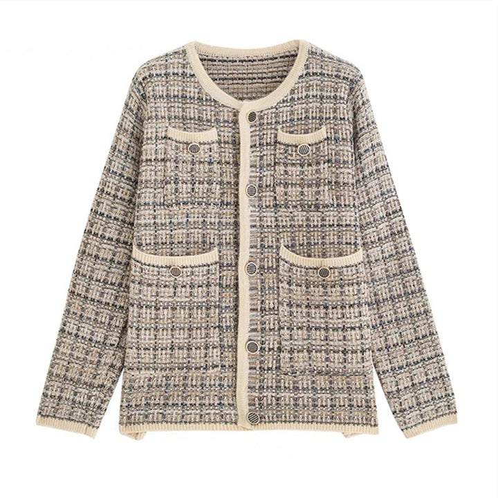 Damstickad Jacka med Elegant Design och Praktiska Fickor Mirla-Eva Jonsson