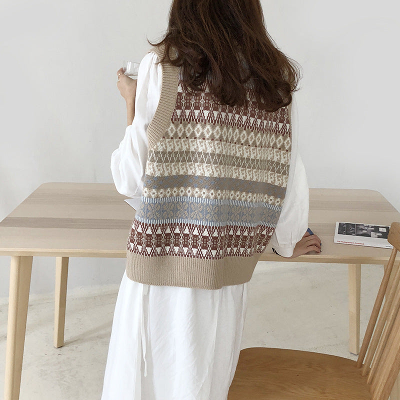 Damstickad Tröja med Modernt Fair Isle-Mönster Mirla-Eva Jonsson