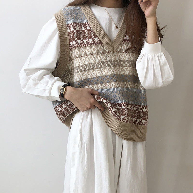 Damstickad Tröja med Modernt Fair Isle-Mönster Mirla-Eva Jonsson