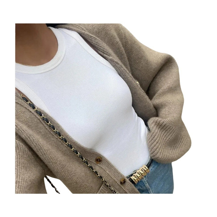 Damstickad jacka med eleganta detaljer och avslappnad passform Mirla-Eva Jonsson