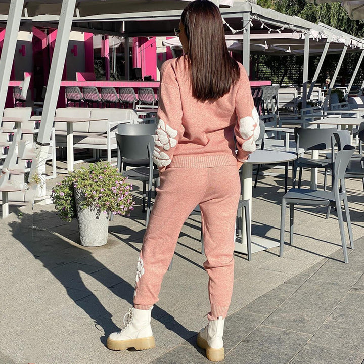 Damstickad jumpsuit med blommönster Mirla-Eva Jonsson