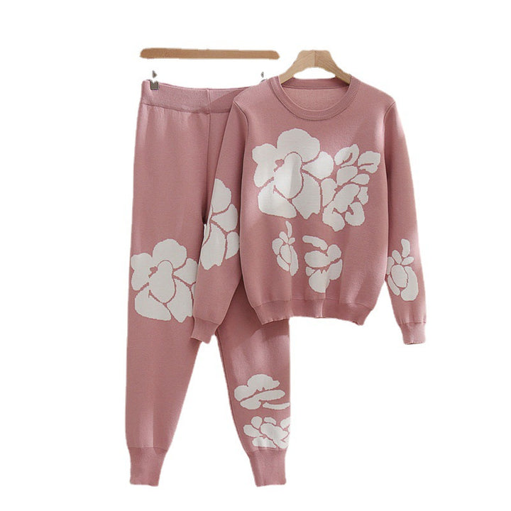 Damstickad jumpsuit med blommönster Mirla-Eva Jonsson