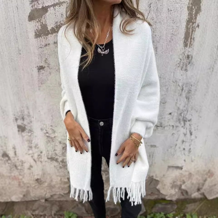 Damstickad kappa med fransar Mirla-Eva Jonsson