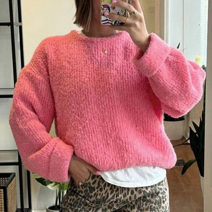 Damstickad pullover | Loose Fit | Varm | Stickad tröja | Jumper för damer-Eva Jonsson