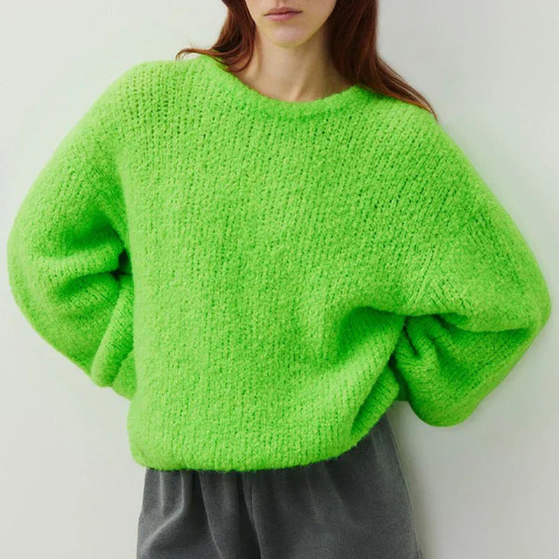 Damstickad pullover | Loose Fit | Varm | Stickad tröja | Jumper för damer-Eva Jonsson