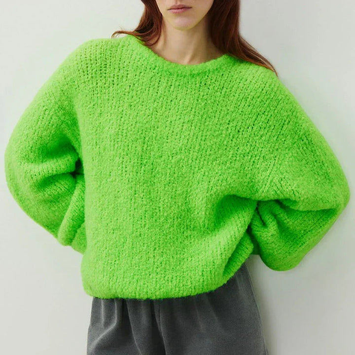 Damstickad pullover | Loose Fit | Varm | Stickad tröja | Jumper för damer-Eva Jonsson