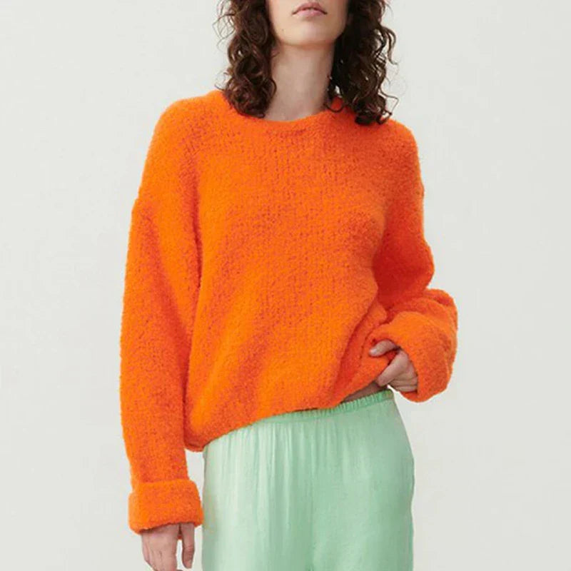 Damstickad pullover | Loose Fit | Varm | Stickad tröja | Jumper för damer-Eva Jonsson