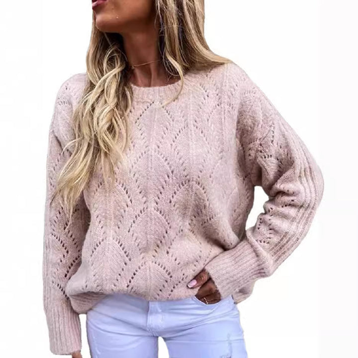 Damstickad tröja med fint hålmönster Mirla-Eva Jonsson