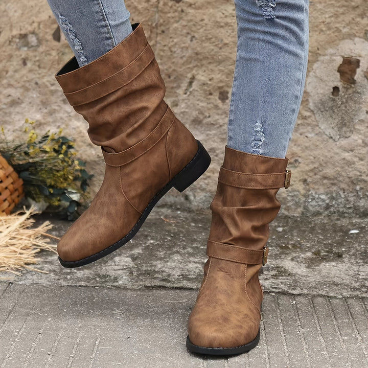 Damstövlar | Spänne | Vintage | Midkalvstövlar | Slouchy stövlar-Eva Jonsson
