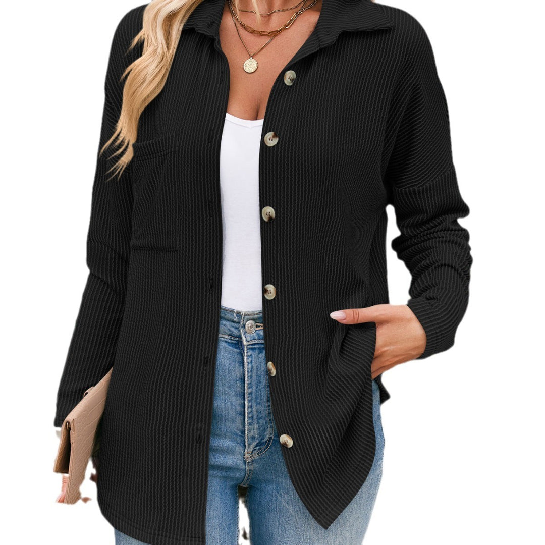 Damstrukturierter Button-Down-Blus med fickor Mirla-Eva Jonsson