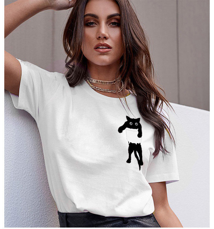 Damstylish T-shirt med kreativ grafisk design Mirla-Eva Jonsson