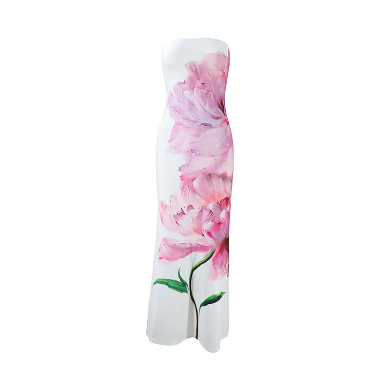 Damsvår Maxikjol med stiliga blommotiv Mirla-Eva Jonsson