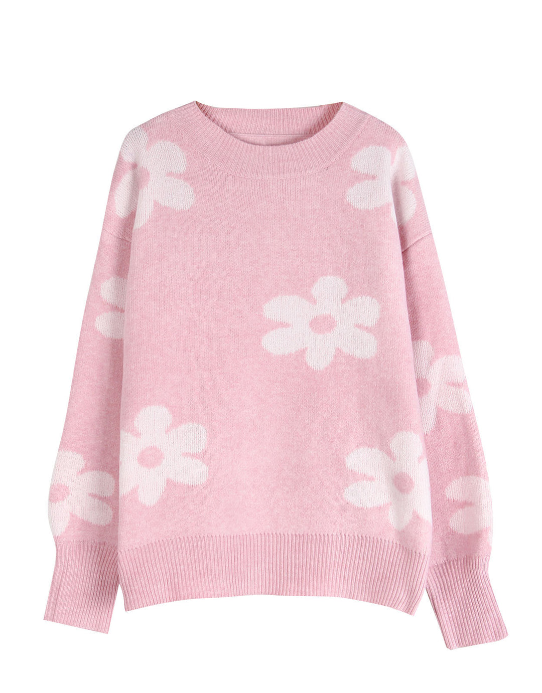 Damsweater med blommönster och avslappnad passform Mirla-Eva Jonsson