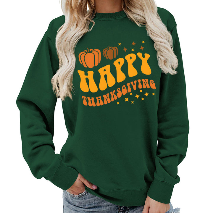 Damsweater med festligt pumpa-motiv och bekväm passform Mirla-Eva Jonsson