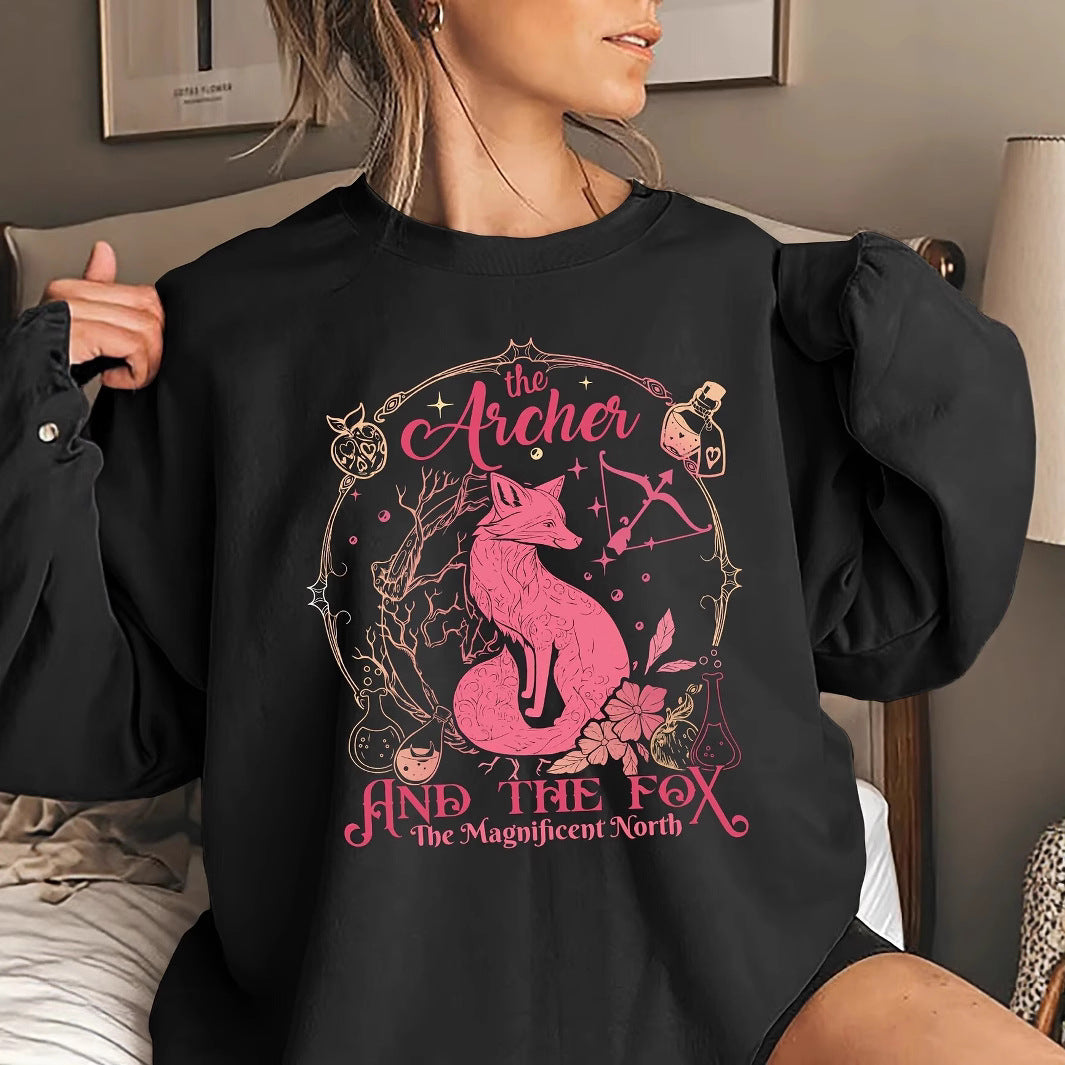 Damsweatshirt med kreativt djurmotiv och inspirerande tryck Mirla-Eva Jonsson