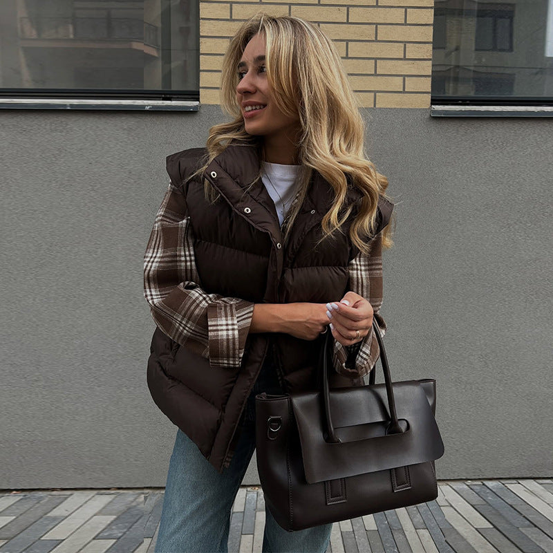 Damsydd quiltad väst med borstat flanellskjorta Mirla-Eva Jonsson