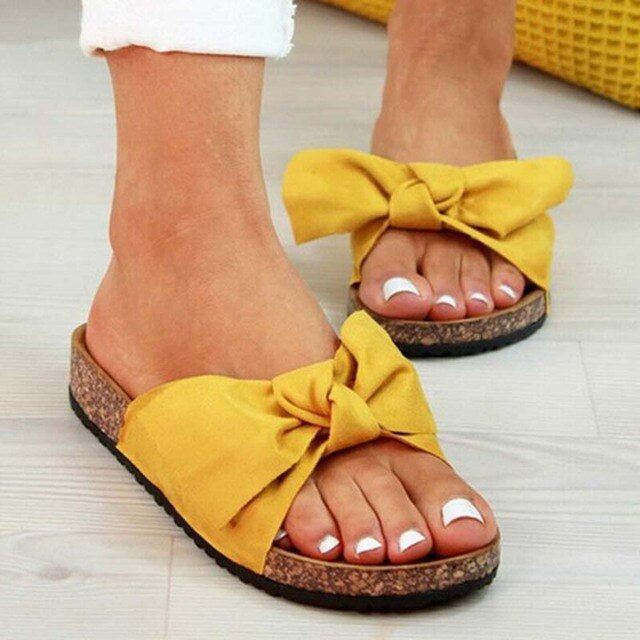 Damtofflor | Platta | Rosett | Slip-on-sandaler | Ortopediska sandaler-Eva Jonsson