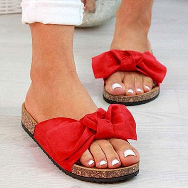 Damtofflor | Platta | Rosett | Slip-on-sandaler | Ortopediska sandaler-Eva Jonsson