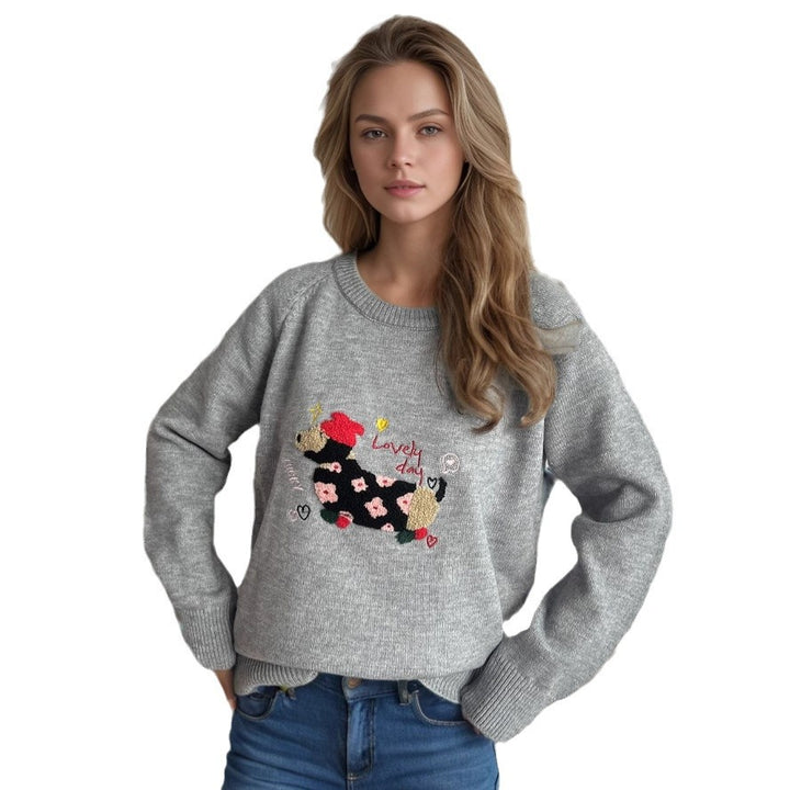 Damtröja med djurmotiv och dekorativa broderier Mirla-Eva Jonsson