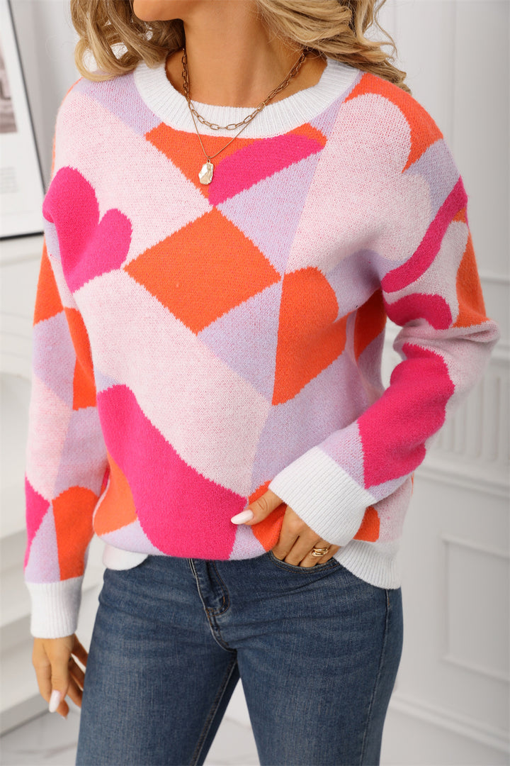 Damtröja med geometriskt motiv Mirla-Eva Jonsson
