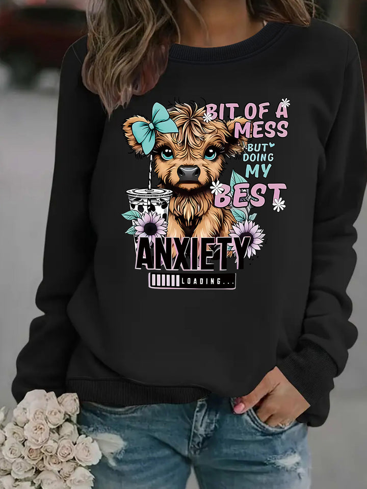 Damtröja med kreativ hunddesign och inspirerande text Mirla-Eva Jonsson
