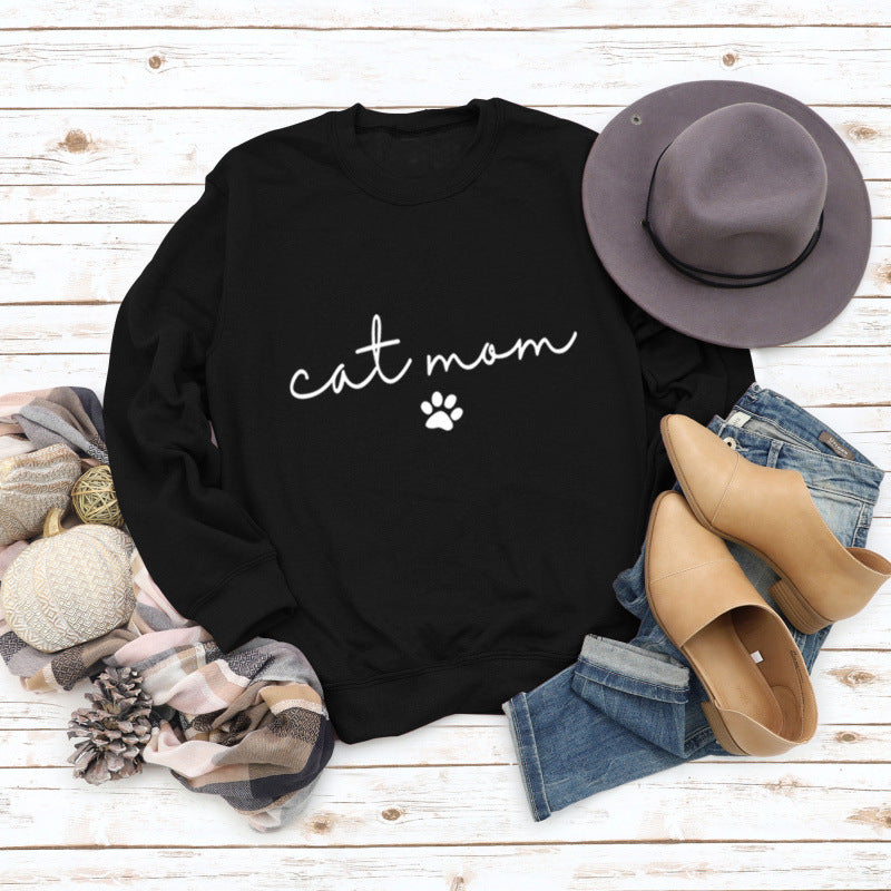 Damtröja med kreativ kattmamma-design Mirla-Eva Jonsson