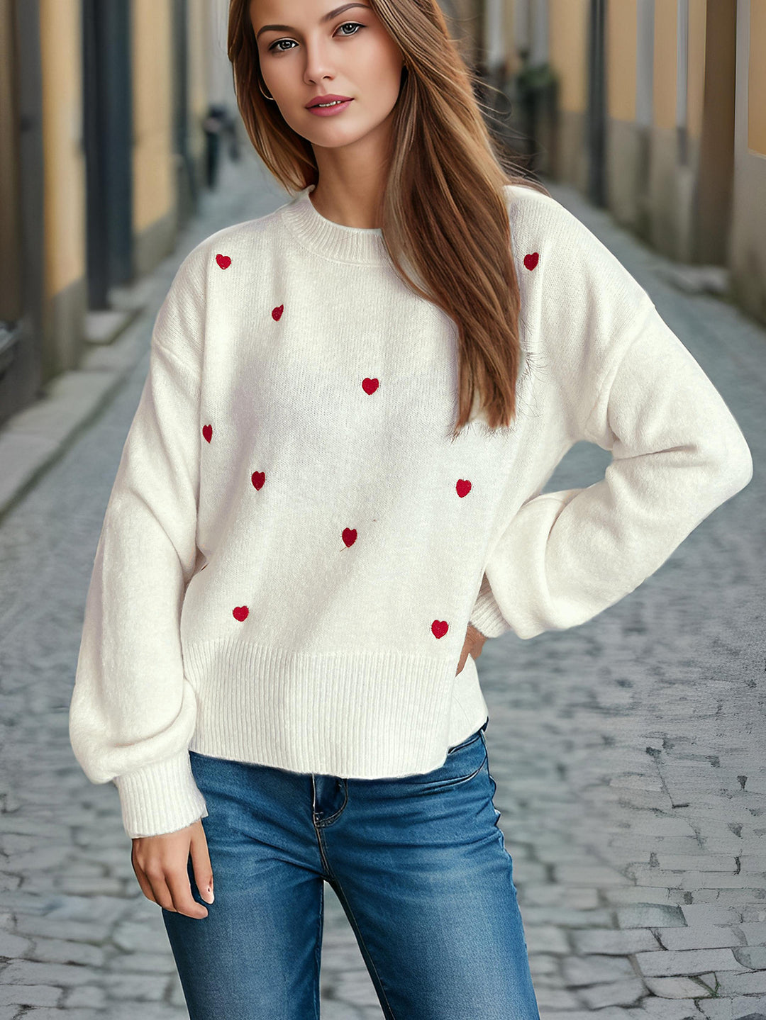 Damtröja med lekfullt hjärtdesign Mirla-Eva Jonsson