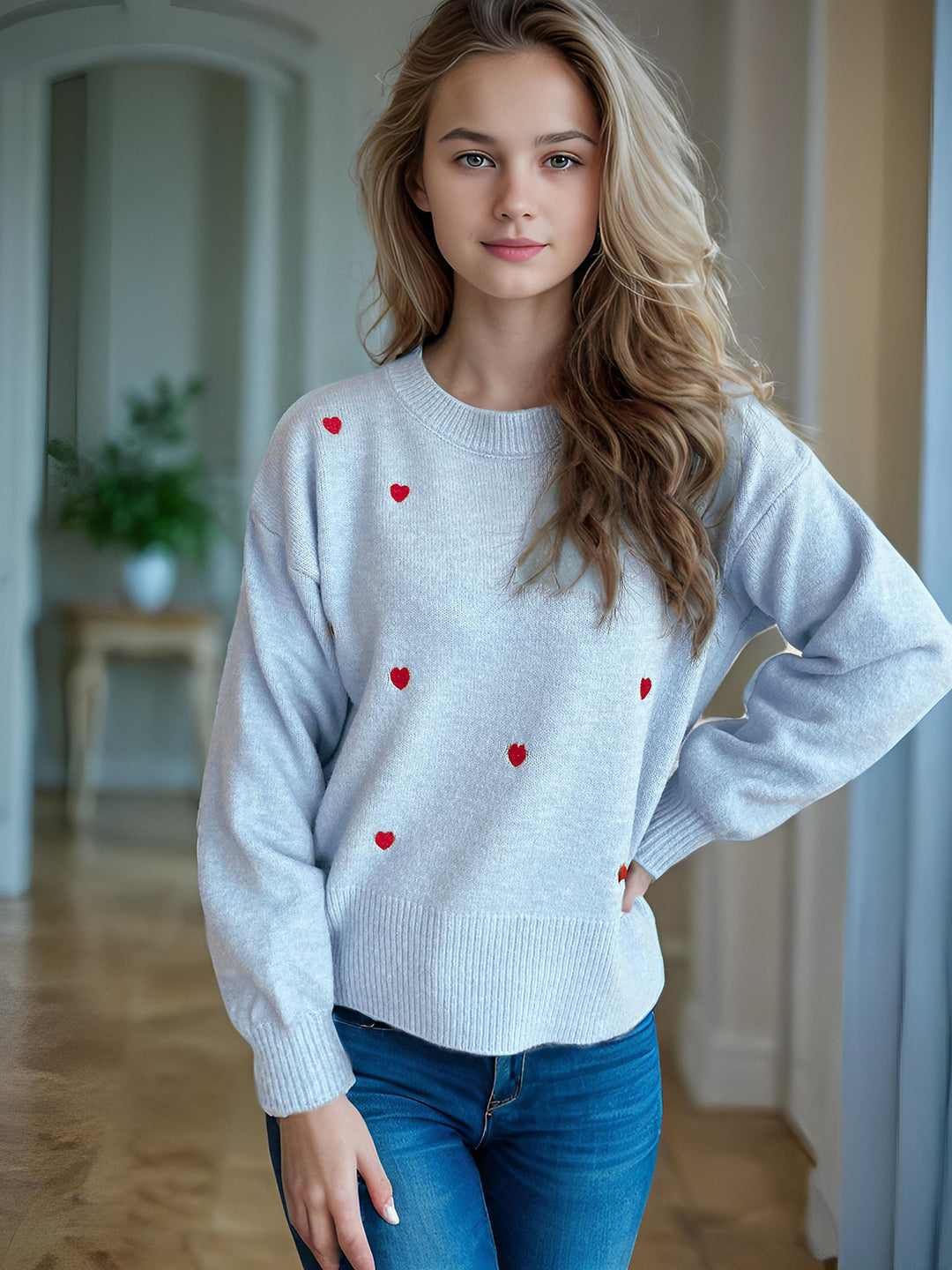 Damtröja med lekfullt hjärtdesign Mirla-Eva Jonsson