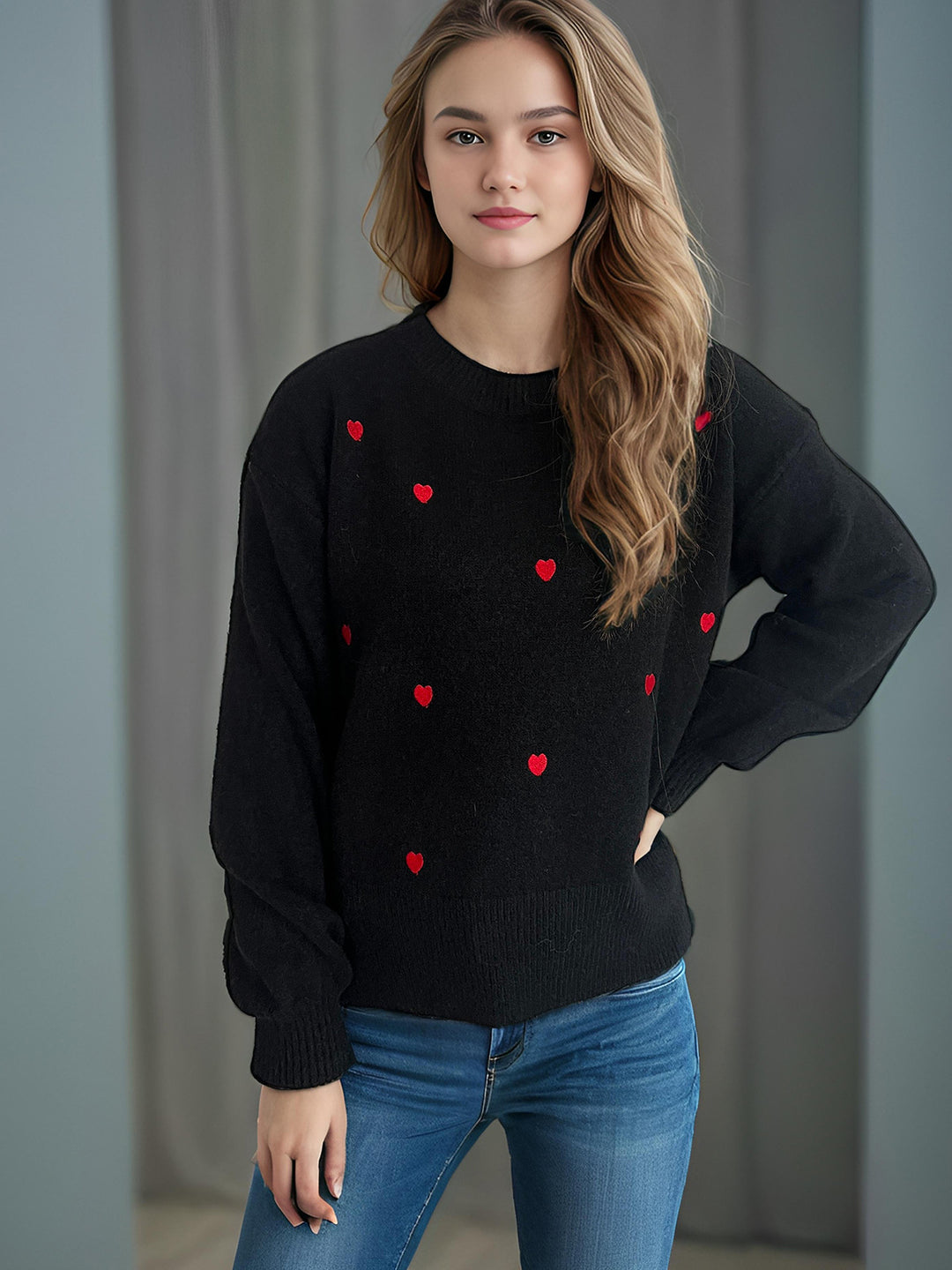 Damtröja med lekfullt hjärtdesign Mirla-Eva Jonsson