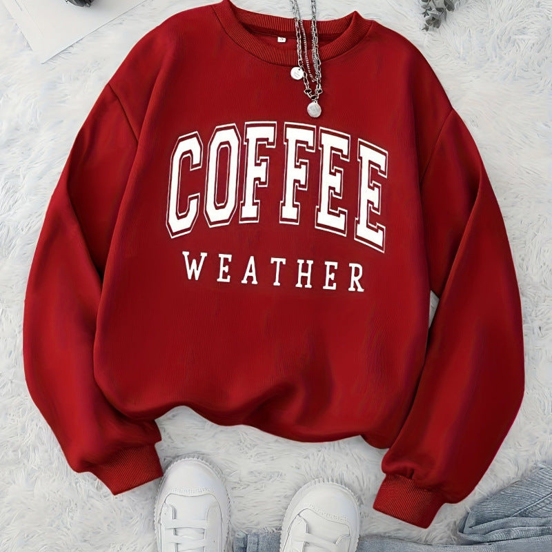Damtröja med moderiktigt Coffee Weather-tryck Mirla-Eva Jonsson