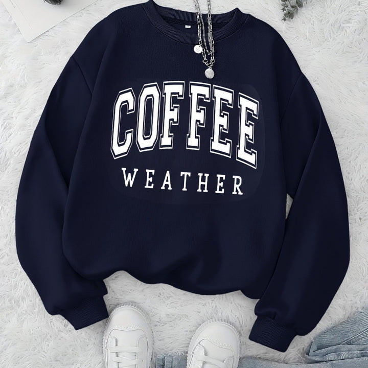 Damtröja med moderiktigt Coffee Weather-tryck Mirla-Eva Jonsson