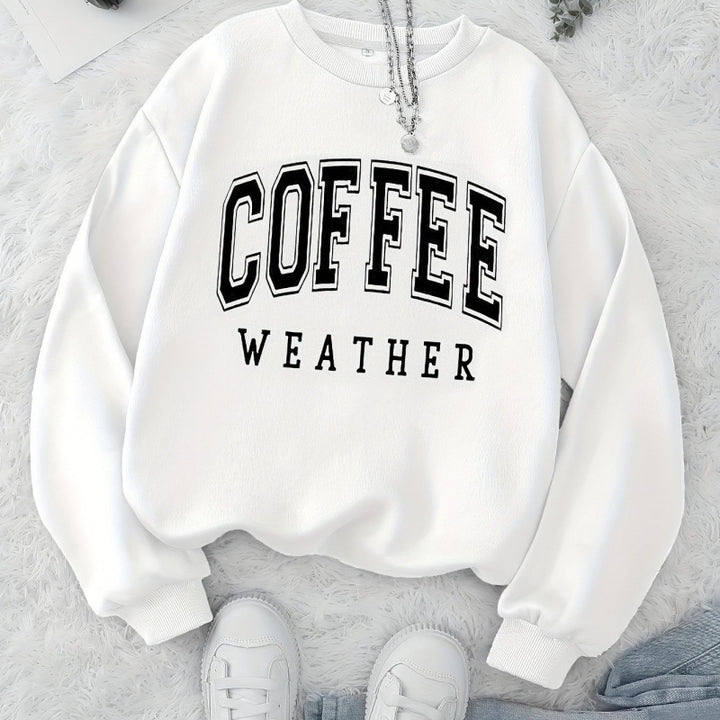Damtröja med moderiktigt Coffee Weather-tryck Mirla-Eva Jonsson