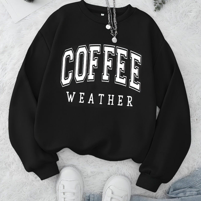 Damtröja med moderiktigt Coffee Weather-tryck Mirla-Eva Jonsson