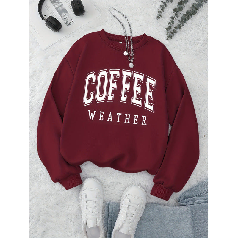 Damtröja med moderiktigt Coffee Weather-tryck Mirla-Eva Jonsson