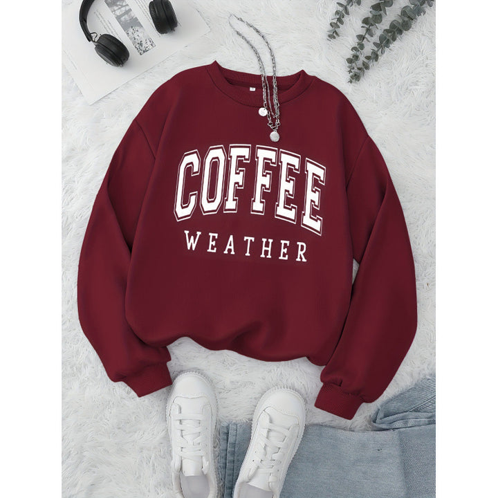 Damtröja med moderiktigt Coffee Weather-tryck Mirla-Eva Jonsson