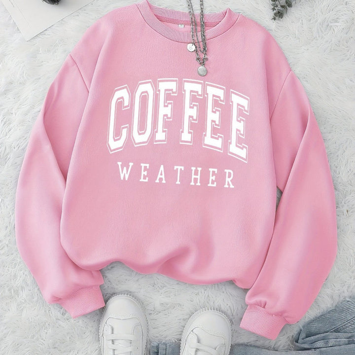 Damtröja med moderiktigt Coffee Weather-tryck Mirla-Eva Jonsson