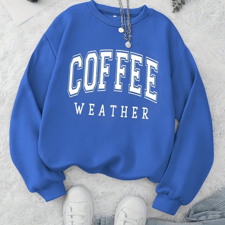 Damtröja med moderiktigt Coffee Weather-tryck Mirla-Eva Jonsson