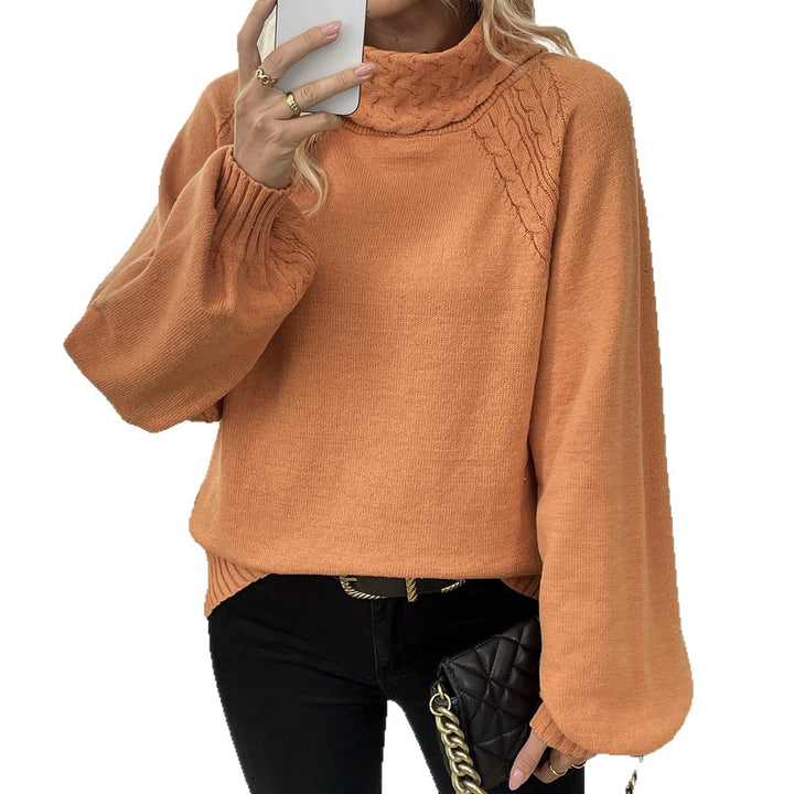 Damtröja med rullkrage och texturerad kabeldesign Mirla-Eva Jonsson