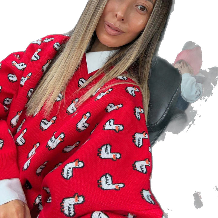 Damtröja med unikt ankdessine och lösa ärmar Mirla-Eva Jonsson